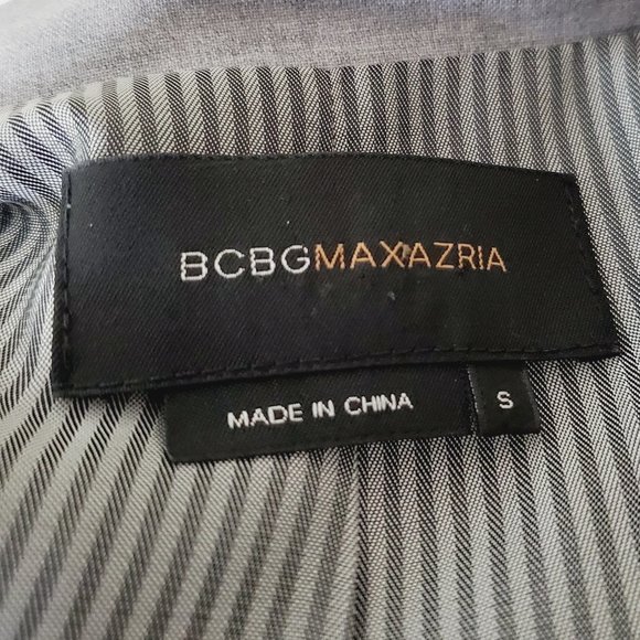 BCBG Grey Wool Pleated Back Tailored Blazer - Picture 9 of 12